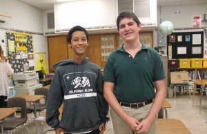 Juniors Andy Reddy (left) and Odysseus Pyrinis (right) have both skipped grades, making them younger than most of their classmates.