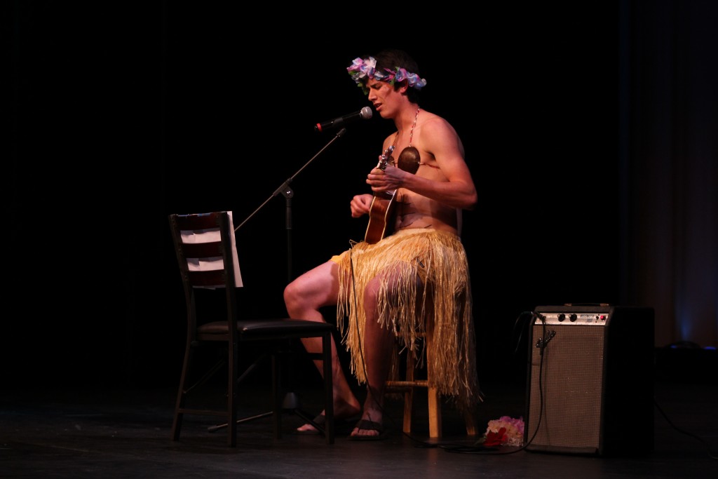 During the talent portion of the Study Pageant, Anderson Hill, senior, played ukulele and sang to a Nickelback song. This performance helped Hill win the crown at the end of the show.